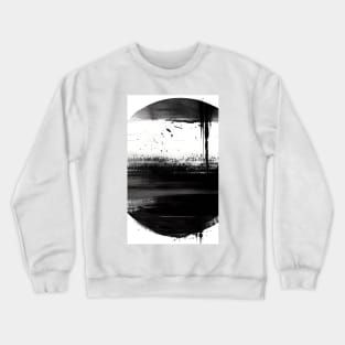 Abstract Minimalism: Black White Circle - Apart Crewneck Sweatshirt